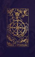 Wheel of Fortune: Tarot Card Bullet Journal - 5 x 8 - Midnight Marble and Rose Gold - Dot Grid Tarot Card Notebook