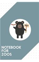 Notebook for Zoos: Dotted Journal with BBQ Black bear with sausage Design - Cool Gift for a friend or family who loves menu presents! - 6x9" - 180 White dotted pages -