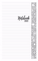 Notebook: 8.5x11 College Ruled Journal with Gemstone Margins for Adult Coloring