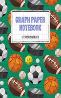 Graph Paper Notebook 1/2 Inch Squares