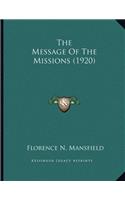 The Message Of The Missions (1920)