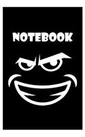 Black Evil Smiling Notebook Gift: Lined Notebook / Journal Gift, 120 Pages, 6x9, Soft Cover, Matte Finish