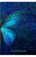 Blue Butterfly Gift Lined Notebook / Journal Gift, 100 Pages, 6x9.