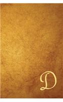 D: Executive Monogram Initial Personalized Notebook Journal Diary Letter D Gold Cover