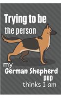 Trying to be the person my German Shepherd Pup thinks I am