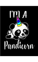 I'm a Pandicorn: Panda gift - 8.5 x 11 size 120 lined pages Panda Journal- Panda Notebook, panda gifts for women, panda kids gift, panda gift for girls, panda book, 