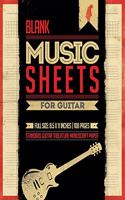Blank Music Sheets For Guitar: 8.5x11 Guitar Tablature Notebook - Poster Cover [Red Theme]