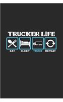 Trucker Life: 6x9 Truck Driver - grid - squared paper - notebook - notes