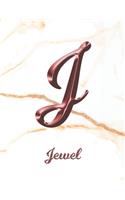 Jewel: 1 Year Weekly Planner with Note Pages (12 Months) - White Marble Rose Gold Pink Effect Letter J - 2020 - 2021 - Week Planning - Monthly Appointment 