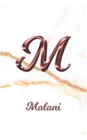 Malani: Sketchbook - Blank Imaginative Sketch Book Paper - Letter M Rose Gold White Marble Pink Effect Cover - Teach & Practice Drawing for Experienced & As