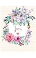 Jasu: Floral Personalized Lined Journal with Inspirational Quotes