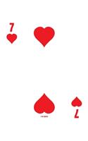 7 Of Hearts: Poker Card 5x5 Graph Paper Notebook With .20" x .20" Squares For Work, Home Or School. 6 x 9 Notepad Journal For Math, Science, Design Projects, Map