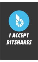 I Accept Bitshares Notebook: Lined Journal, 120 Pages, 6 x 9, Affordable Cryptocurrency, Blockchain Crypto Gift Journal Matte Finish