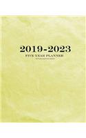 2019-2023 Textured Mustard Green Five Year Planner: 60 Months Planner and Calendar, Monthly Calendar Planner, Agenda Planner and Schedule Organizer, Journal Planner and Logbook, Appointment Notebook, 