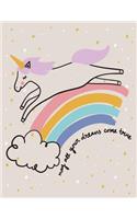May all your dream come true: Magical unicorn on grey cover and Dot Graph Line Sketch pages, Extra large (8.5 x 11) inches, 110 pages, White paper, Sketch, Draw and Paint(4 Magical Unicorn on Grey Notebook)