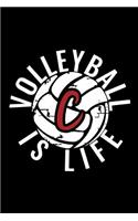 C Monogram Initial Volleyball Journal: Personalized Volleyball Gift, 6x9 Lined Blank Notebook, 150 Pages, Journal to Write in for Journaling, Notes, or Inspirational Quotes, Paperback Com