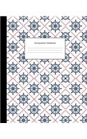 Composition Notebook: Nautical Ocean Sea Ship Wheels Wide Ruled Blank Lined Cute Notebooks for Girls Teens Women School Home Writing Notes Journal(Composition Notebooks)