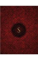 Monogram "S" Blank Sketchbook: Sketch Pad Notebook(19 Monogram Crimson 150 Sketch)