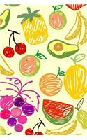 Fruit And Vegetables Notebook: 150 lined pages, glossy softcover, 6 x 9