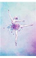 Journal: Hand Drawn Ballerina with Watercolor Soft Cover, 6 x 9 inch, Journal Blank Lined, Journal To Write In, Diary, Notebook