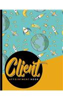 Client Appointment Book: 4 Columns Appointment Booking, Appointment Reminders, Daily Appointment Planner, Cute Space Cover