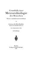 Grundriß einer Meteorobiologie des Menschen