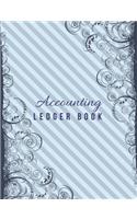 Accounting Ledger Book: General Business Ledger Checking Account Transaction Register Cash Book For Bookkeeping - 6 Column Payment Record And Tracker Log Book - Blue Frame 