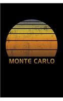 Monte Carlo: Wide Ruled Notebook Paper For Work, Home Or School. Vintage Sunset Note Pad Journal For Family Vacations. Travel Diary Log Book For Adults & Kids Wi