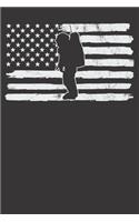 Notebook: Vintage 4th Of July USA Flag Astronaut Dot Grid Dotted 6x9 120 Pages