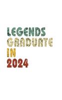 Legends graduate in 2024: Vintage Composition Notebook For Note Taking In School. 8.5 x 11 Inch Notepad With 120 Pages Of White College Ruled Lined Paper.