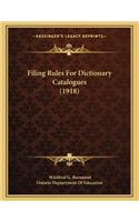 Filing Rules for Dictionary Catalogues (1918)