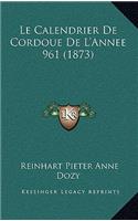 Calendrier De Cordoue De L'Annee 961 (1873)