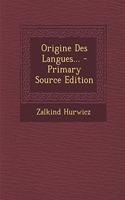 Origine Des Langues...