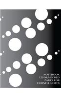 Notebook 120 numbered pages for Cornell Notes: Notebook for Cornell notes with black-white cover - 8.5"x11" ideal for studying, includes guide to effective studying and learning