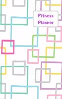 Fitness Planner: Workout log & measurement, weight loss progress tracker. Weekly meal planning. Handy to write in on the go or at the gym. Abstract squares design