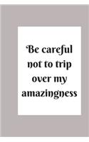 be careful not to trip over my amazingness