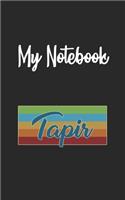 My Notebook: Tapir Retro And Vintage Style 100 Pages And Lined