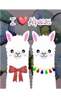 Alpacas & Cactus Notebook (College Ruled Lined Paper, Large 8.5x11, 130 Pages)