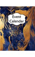 Event Calendar: Perpetual Record Book for Important Celebrations Birthdays Anniversaries with Monthly Address List Blue Swirl