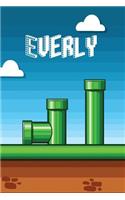 Everly: Vintage Video Game Personalized Name Notebook Journal Diary Sketchbook with 120 Lined Pages 6x9
