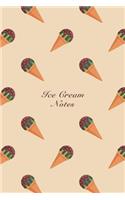 Ice Cream: 6"x9" Notebook Watercolor Texture Design Popsicle Ice Cream Pattern Cover. 108 Blank Lined Pages Matte Softcover Note Book Journal