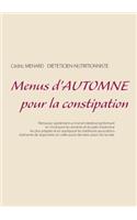 Menus d'automne pour la constipation