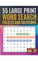 55 Large Print Word Search Puzzles and Solutions