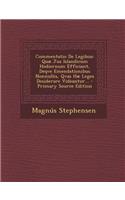 Commentatio de Legibus