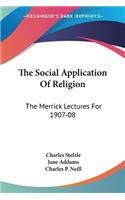 Social Application Of Religion
