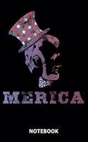 Merica Notebook: 100 Dotted Pages - 6X9 Inches - Sketchbook - Diary - Journal - For Men And Women - Christmas Or Birthday Gift For Him And Her - Funny Gift Idea - Fo