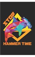 Stop Hammer time: 6x9 Fishing - grid - squared paper - notebook - notes