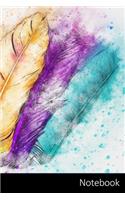 Notebook: Federn, Vogel, Tier, Kunst Notizbuch / Tagebuch / Schreibheft / Notizen - 6 x 9 Zoll (15,24 x 22,86 cm), 150 Seiten, glänzende Oberfläche.