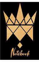 Notebook: Birthday Crown Faux Gold Glitter Notebook Wide Ruled Lined Journal 6x9 Inch ( Legal ruled ) Family Anniversary Party Gift Idea Holidays Mom Dad or K