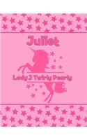 Juliet Lady J Twirly Pearly: Personalized Draw & Write Book with Her Unicorn Name - Word/Vocabulary List Included for Story Writing